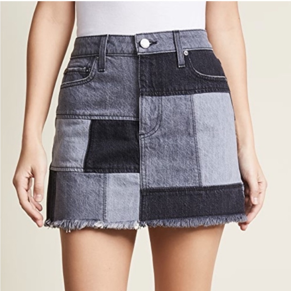 ALICE + OLIVIA Patchwork Denim Skirt AO.LA mini